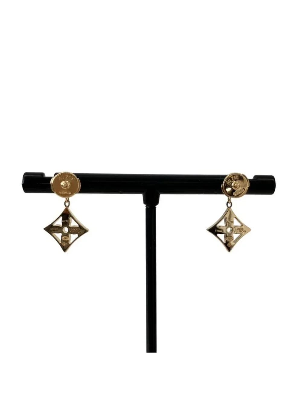 Louis Vuitton Monogram Idylle Blossom 750 Diamond Earrings Yellow Gold